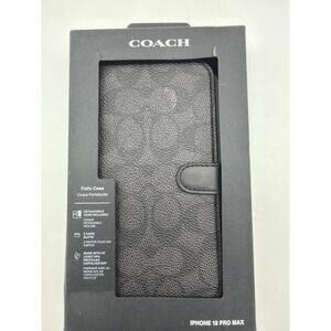 Authentic COACH Signature IPhone 15 PRO MAX Magnetic Folio Case